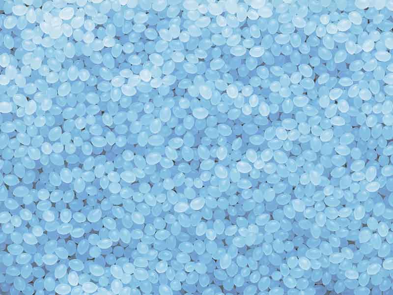 Light blue bioplastic granules / Bioplastics compounding systems