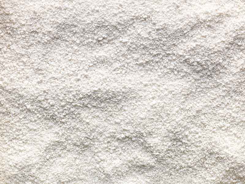 White powdery granules made with thermoset compounding technology