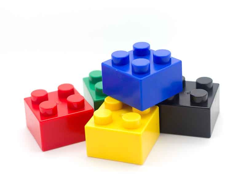 Lego bricks as an example for masterbatch / compounding systems